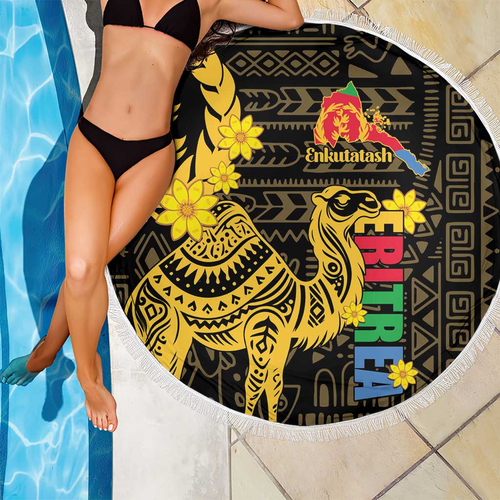 Enkutatash Eritrea New Year Beach Blanket Eritrean Camel African Pattern - Wonder Print Shop