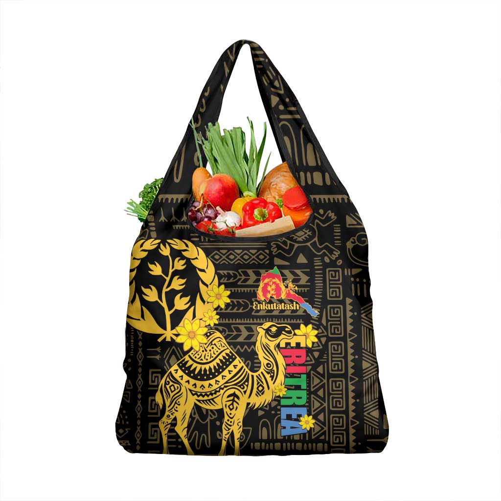 Enkutatash Eritrea New Year Grocery Bag Eritrean Camel African Pattern