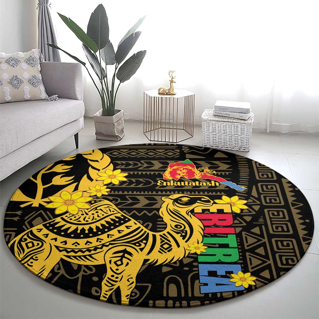 Enkutatash Eritrea New Year Round Carpet Eritrean Camel African Pattern