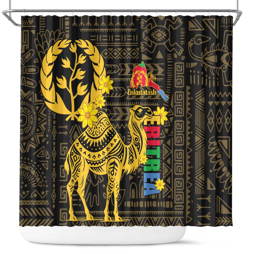 Enkutatash Eritrea New Year Shower Curtain Eritrean Camel African Pattern