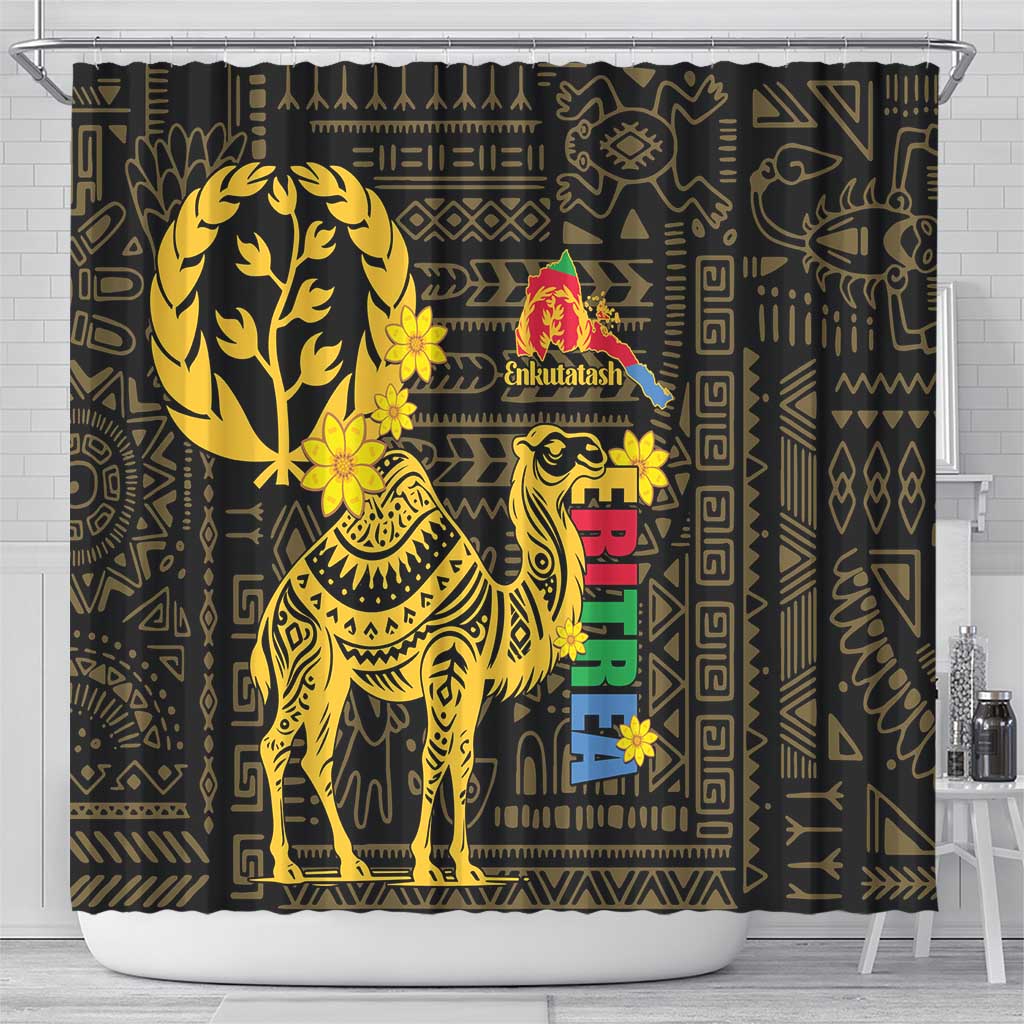 Enkutatash Eritrea New Year Shower Curtain Eritrean Camel African Pattern