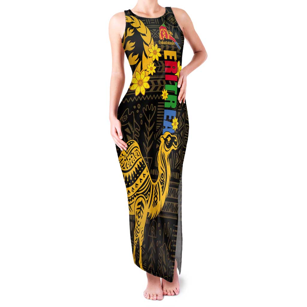 Enkutatash Eritrea New Year Tank Maxi Dress Eritrean Camel African Pattern - Wonder Print Shop