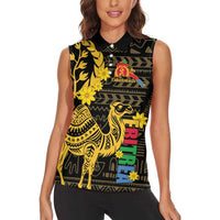 Enkutatash Eritrea New Year Women Sleeveless Polo Shirt Eritrean Camel African Pattern - Wonder Print Shop