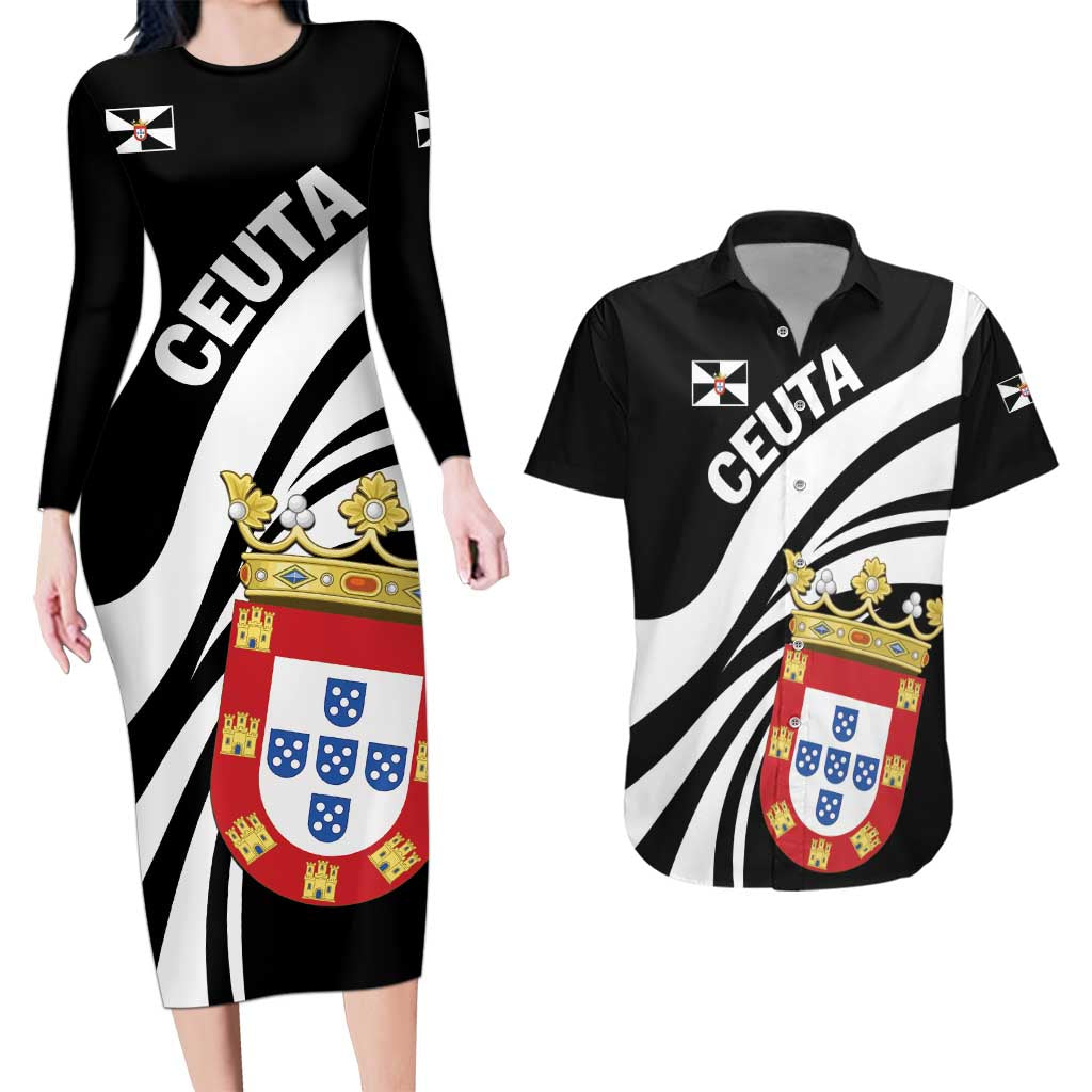Ceuta Day Couples Matching Long Sleeve Bodycon Dress and Hawaiian Shirt Dia de Ceuta 2024 - Wonder Print Shop