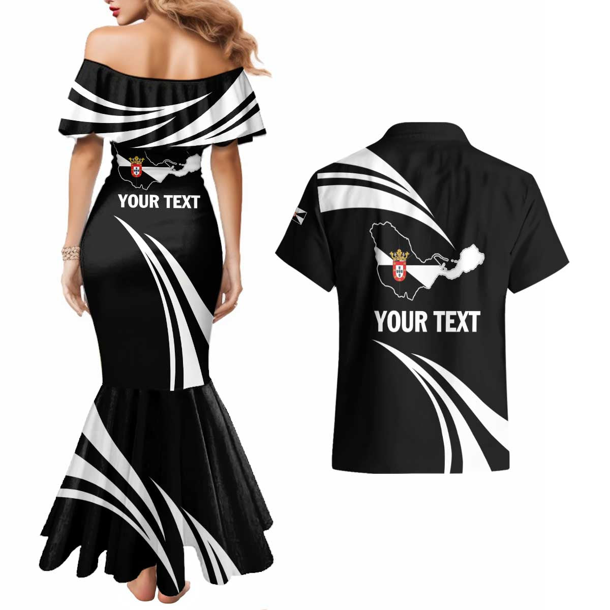 Ceuta Day Couples Matching Mermaid Dress and Hawaiian Shirt Dia de Ceuta 2024 - Wonder Print Shop