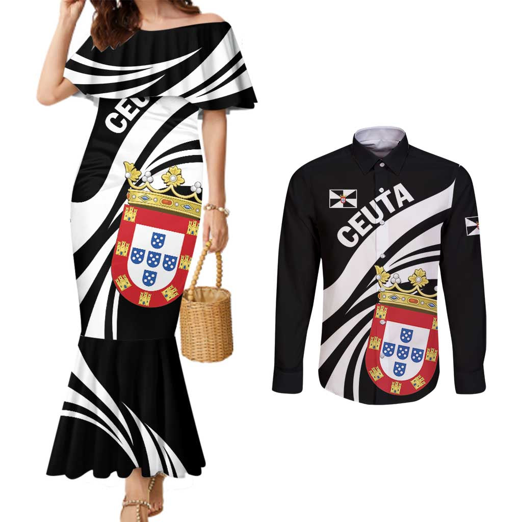 Ceuta Day Couples Matching Mermaid Dress and Long Sleeve Button Shirt Dia de Ceuta 2024