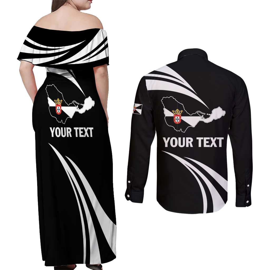 Ceuta Day Couples Matching Off Shoulder Maxi Dress and Long Sleeve Button Shirt Dia de Ceuta 2024 - Wonder Print Shop