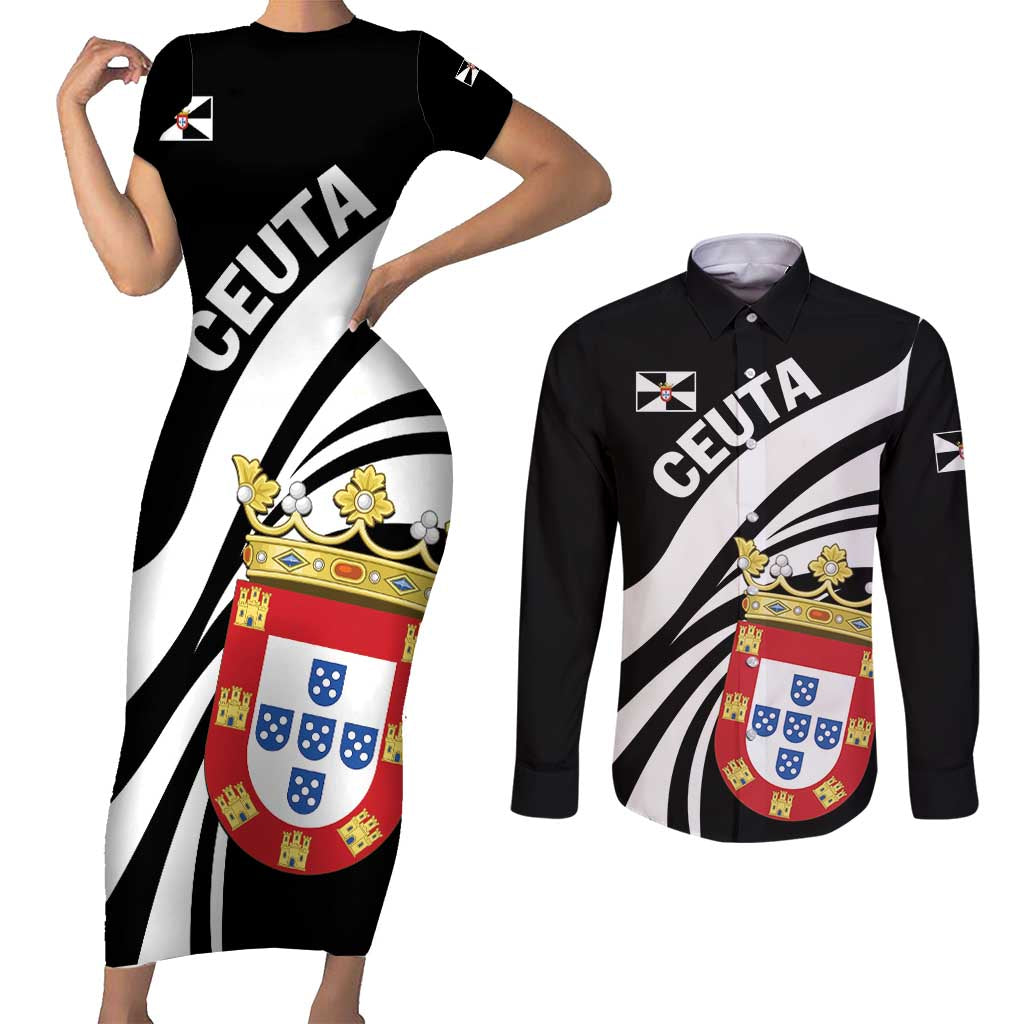 Ceuta Day Couples Matching Short Sleeve Bodycon Dress and Long Sleeve Button Shirt Dia de Ceuta 2024 - Wonder Print Shop