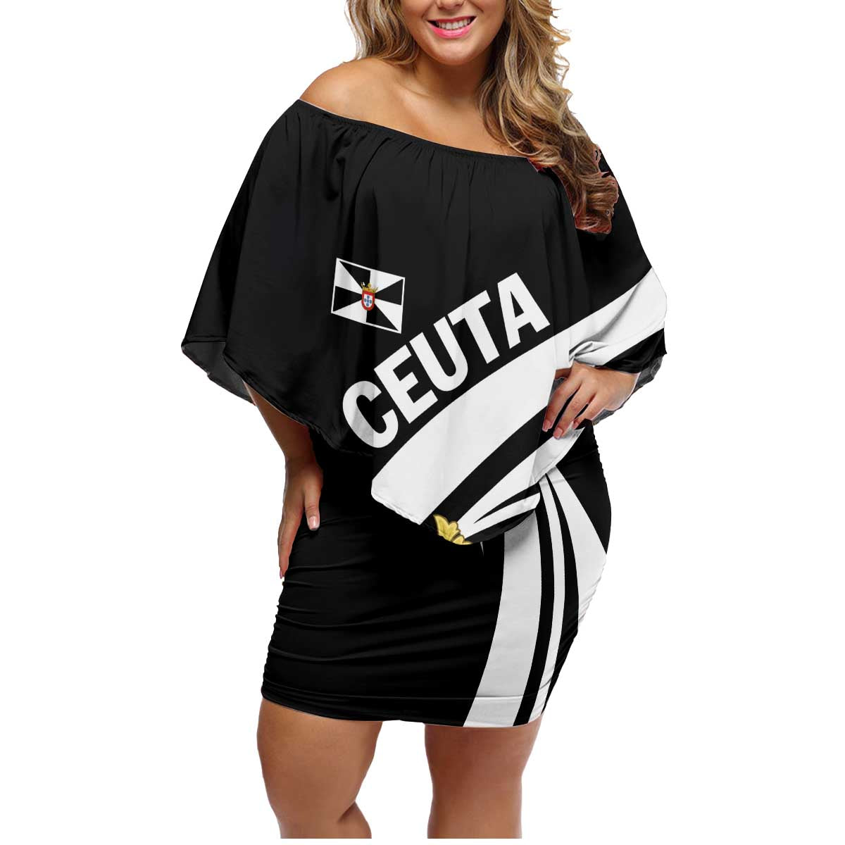 Ceuta Day Family Matching Off Shoulder Short Dress and Hawaiian Shirt Dia de Ceuta 2024 - Wonder Print Shop