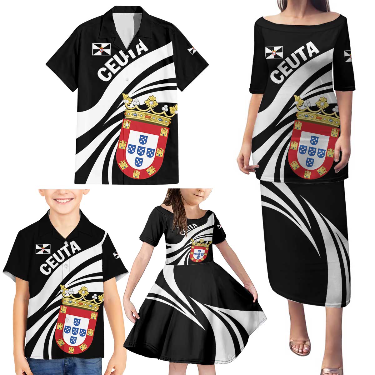 Ceuta Day Family Matching Puletasi and Hawaiian Shirt Dia de Ceuta 2024 - Wonder Print Shop