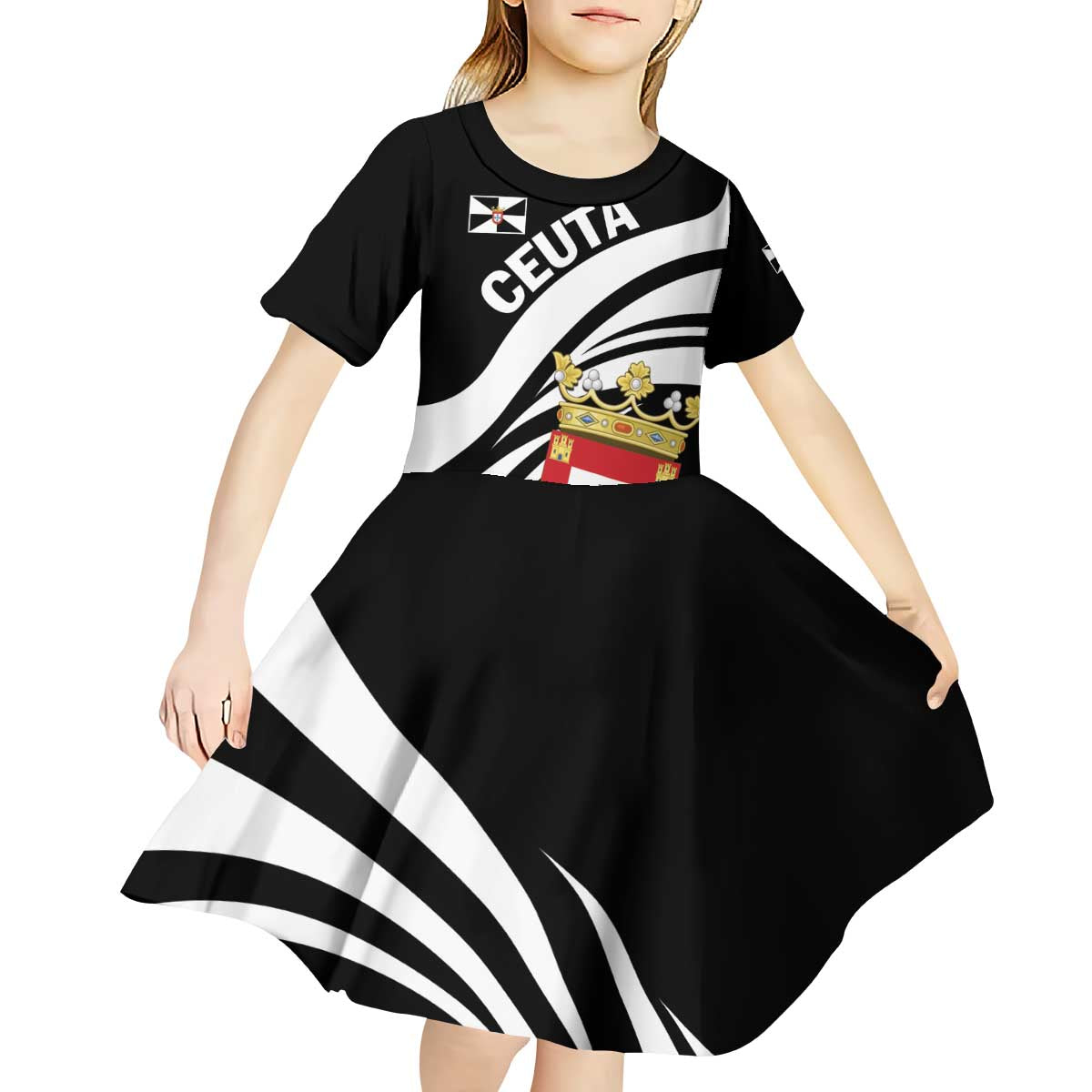 Ceuta Day Kid Short Sleeve Dress Dia de Ceuta 2024 - Wonder Print Shop