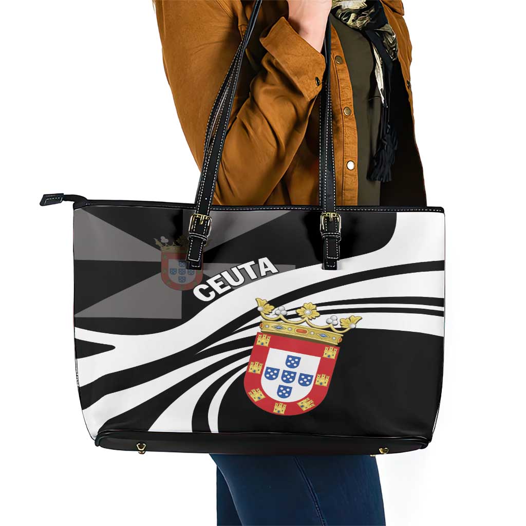 Ceuta Day Leather Tote Bag Dia de Ceuta 2024 - Wonder Print Shop