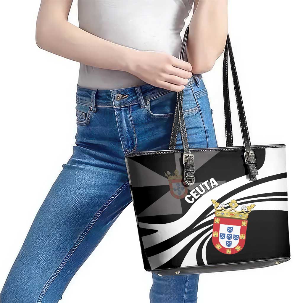Ceuta Day Leather Tote Bag Dia de Ceuta 2024 - Wonder Print Shop