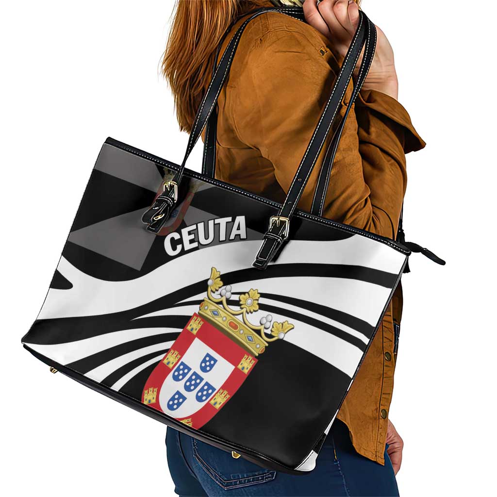 Ceuta Day Leather Tote Bag Dia de Ceuta 2024 - Wonder Print Shop