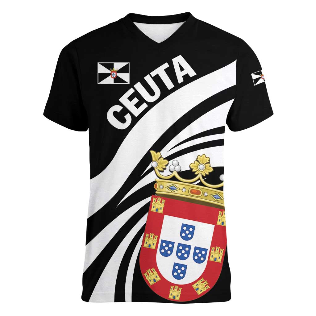 Ceuta Day Women V-Neck T-Shirt Dia de Ceuta 2024 - Wonder Print Shop