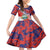 Costa Rica Family Matching Short Sleeve Bodycon Dress and Hawaiian Shirt Coat of Arms Hibiscus Pattern - Wonder Print Shop