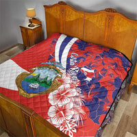 Costa Rica Quilt Coat of Arms Hibiscus Pattern - Wonder Print Shop