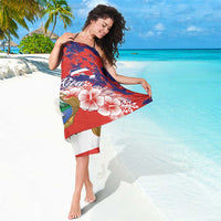 Costa Rica Sarong Coat of Arms Hibiscus Pattern - Wonder Print Shop