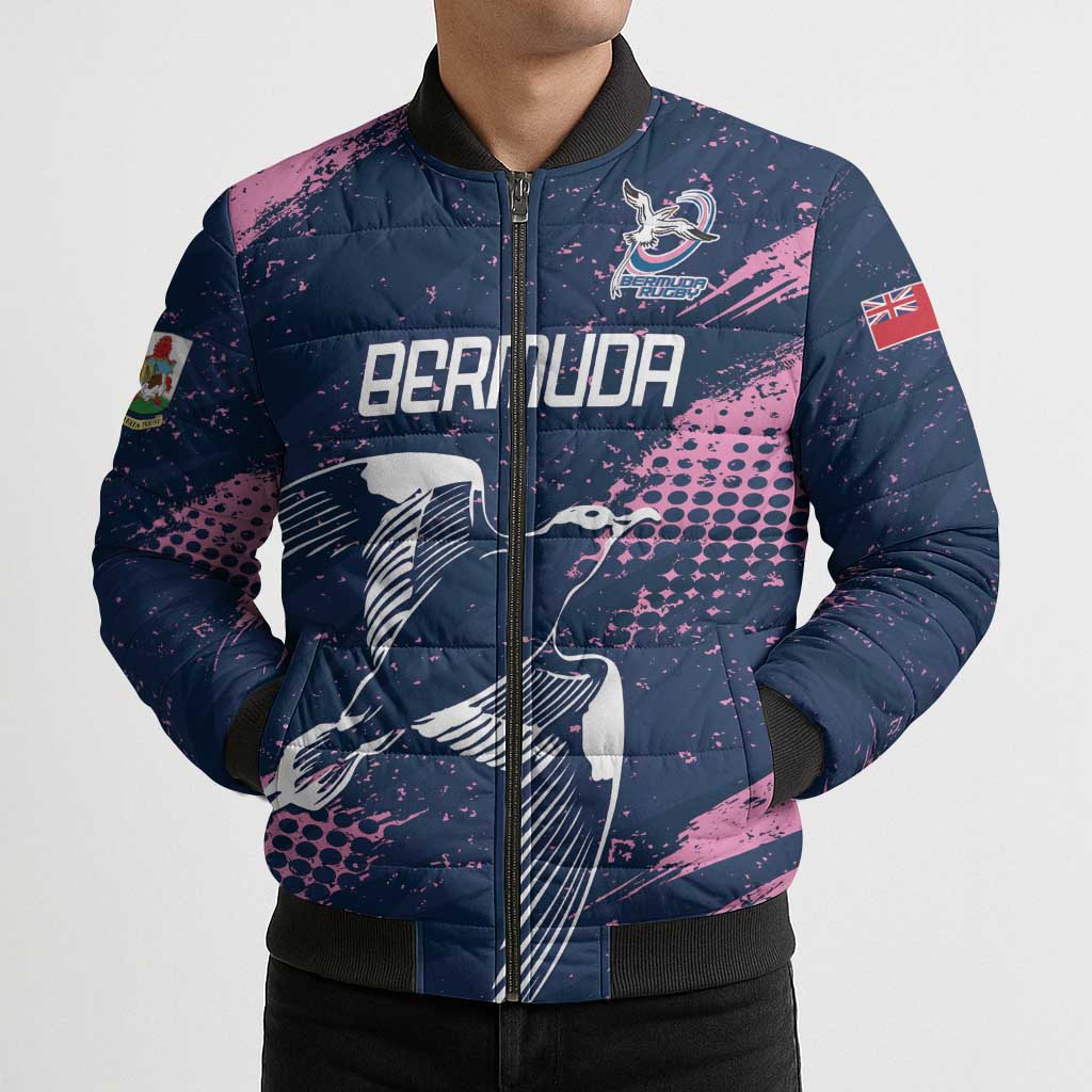 Custom Rugby Bermuda Bomber Puffer Jacket Our Team Go Champions - Wonder Print Shop