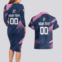 Custom Rugby Bermuda Couples Matching Long Sleeve Bodycon Dress and Hawaiian Shirt Our Team Go Champions - Wonder Print Shop
