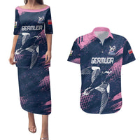 Custom Rugby Bermuda Couples Matching Puletasi and Hawaiian Shirt Our Team Go Champions - Wonder Print Shop