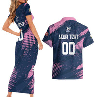 Custom Rugby Bermuda Couples Matching Short Sleeve Bodycon Dress and Hawaiian Shirt Our Team Go Champions - Wonder Print Shop