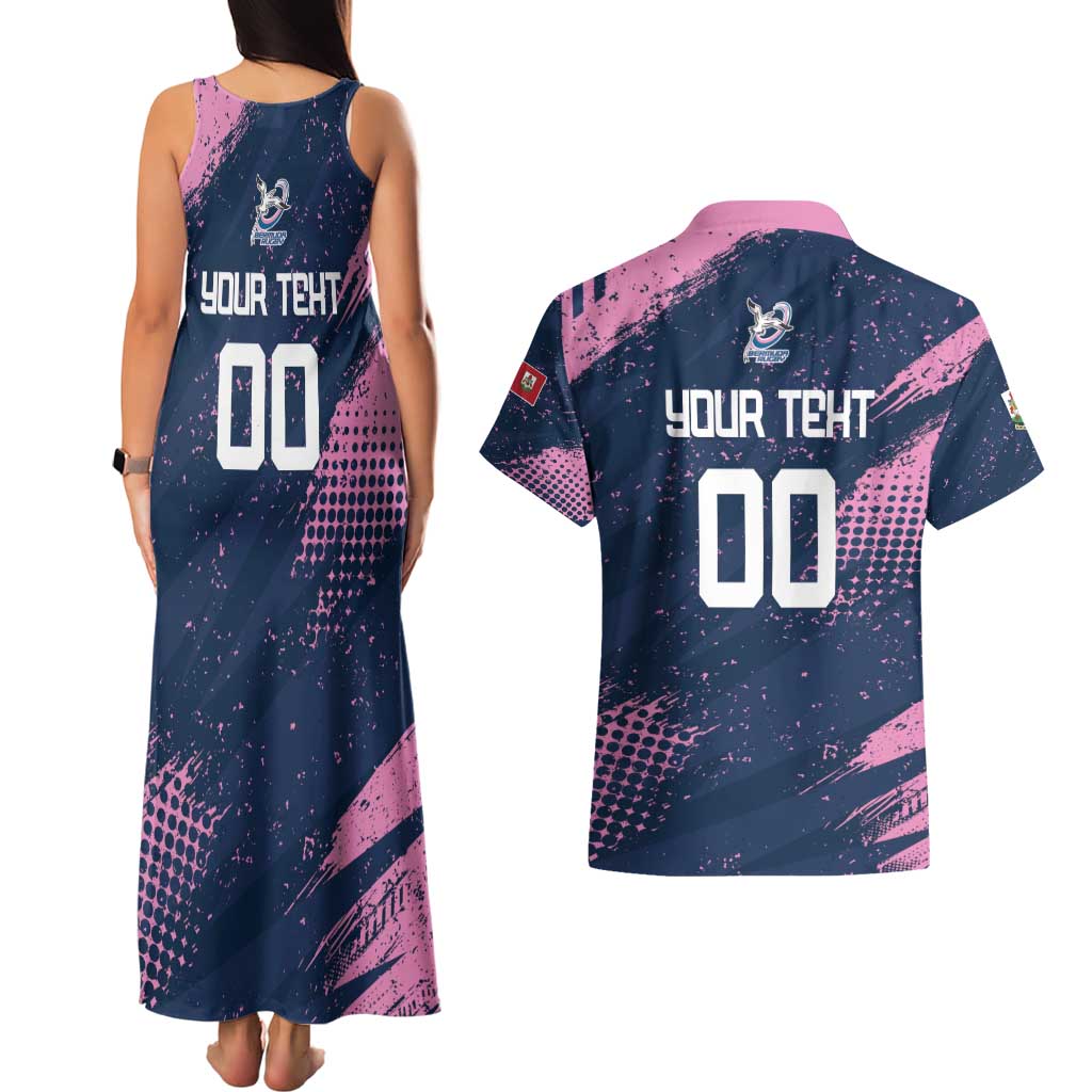 Custom Rugby Bermuda Couples Matching Tank Maxi Dress and Hawaiian Shirt Our Team Go Champions - Wonder Print Shop