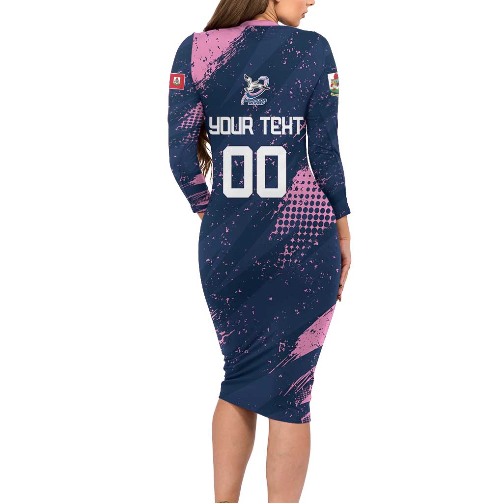 Custom Rugby Bermuda Family Matching Long Sleeve Bodycon Dress and Hawaiian Shirt Our Team Go Champions - Wonder Print Shop