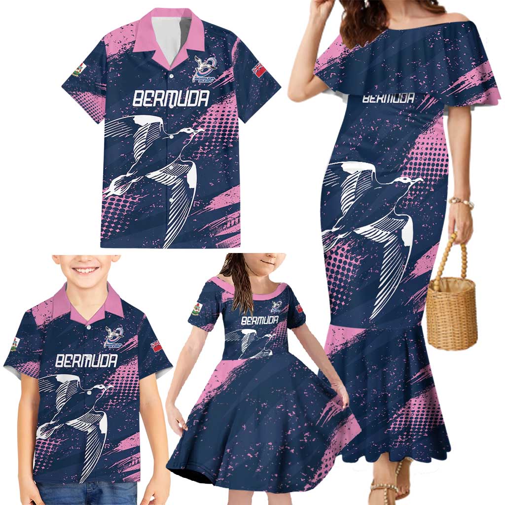 Custom Rugby Bermuda Family Matching Mermaid Dress and Hawaiian Shirt Our Team Go Champions - Wonder Print Shop