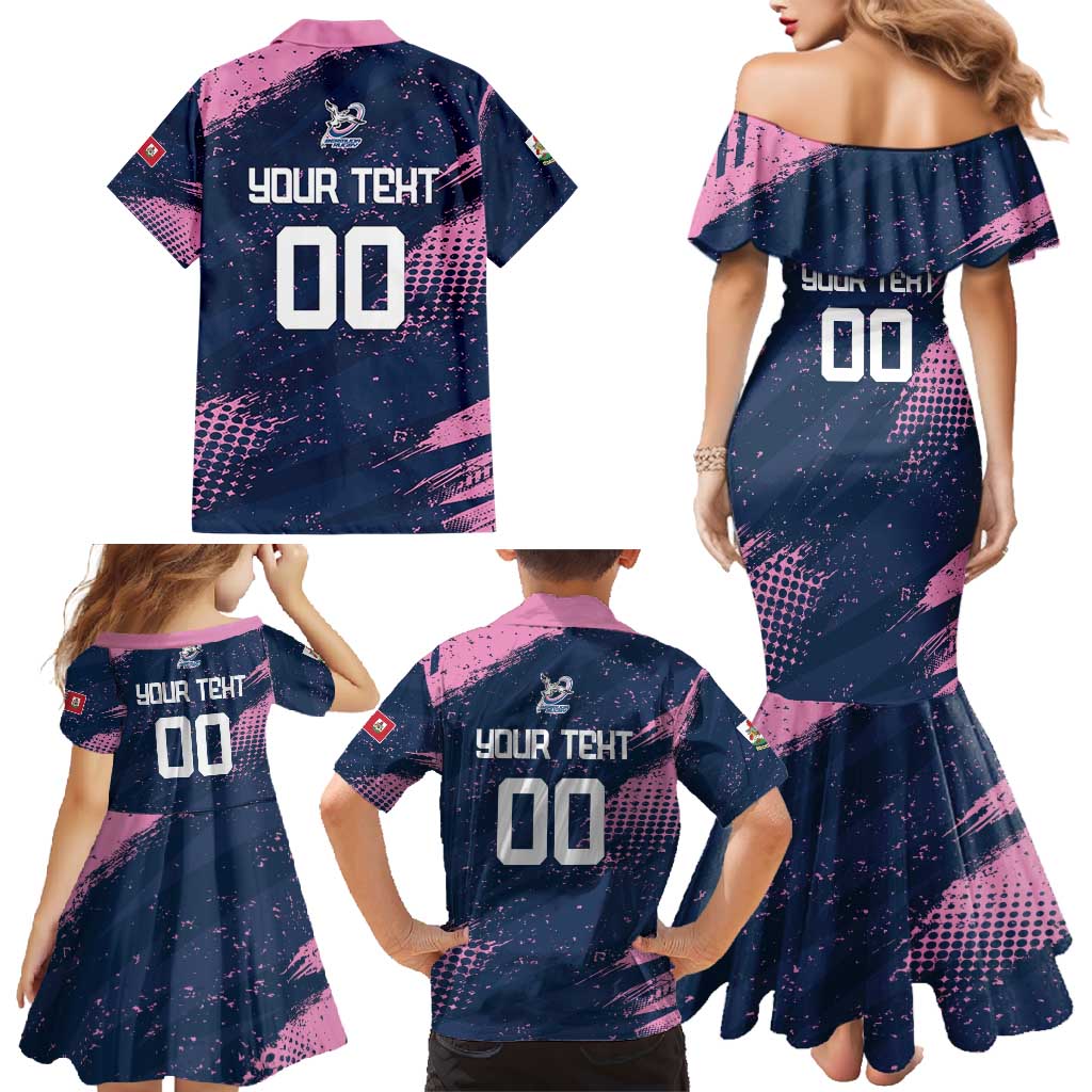 Custom Rugby Bermuda Family Matching Mermaid Dress and Hawaiian Shirt Our Team Go Champions - Wonder Print Shop