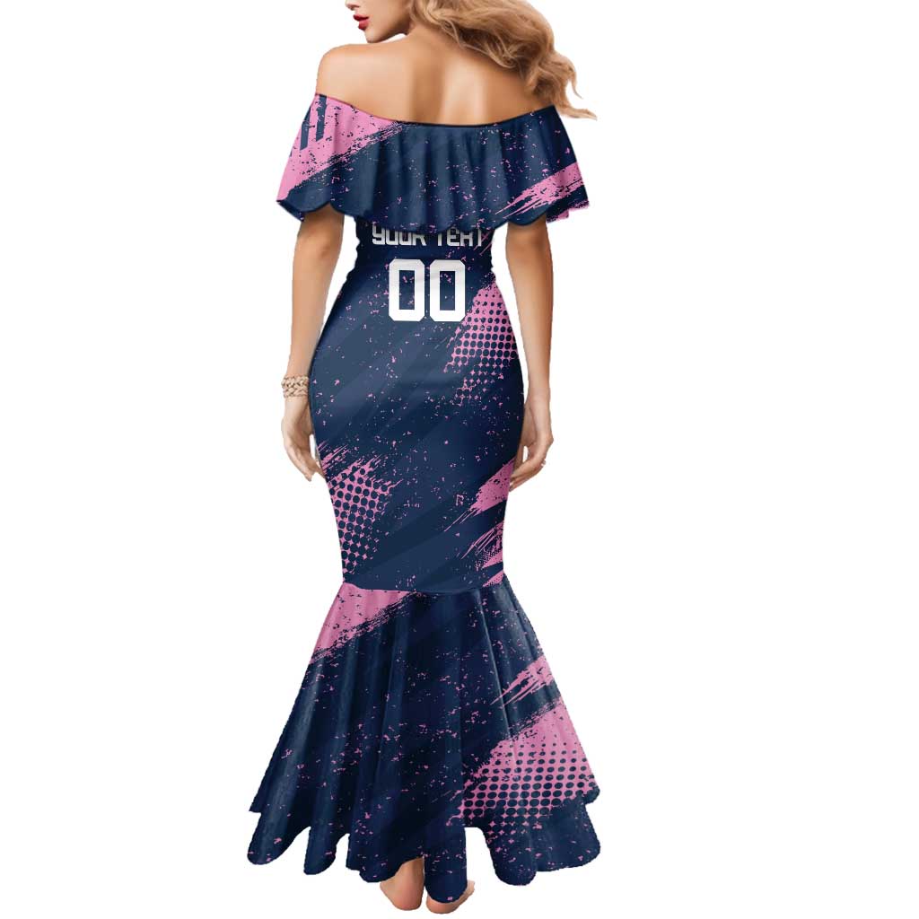 Custom Rugby Bermuda Family Matching Mermaid Dress and Hawaiian Shirt Our Team Go Champions - Wonder Print Shop