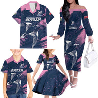 Custom Rugby Bermuda Family Matching Off The Shoulder Long Sleeve Dress and Hawaiian Shirt Our Team Go Champions - Wonder Print Shop