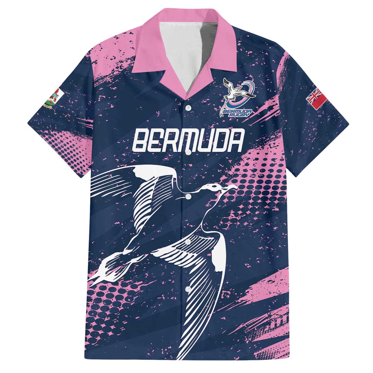 Custom Rugby Bermuda Family Matching Off The Shoulder Long Sleeve Dress and Hawaiian Shirt Our Team Go Champions - Wonder Print Shop