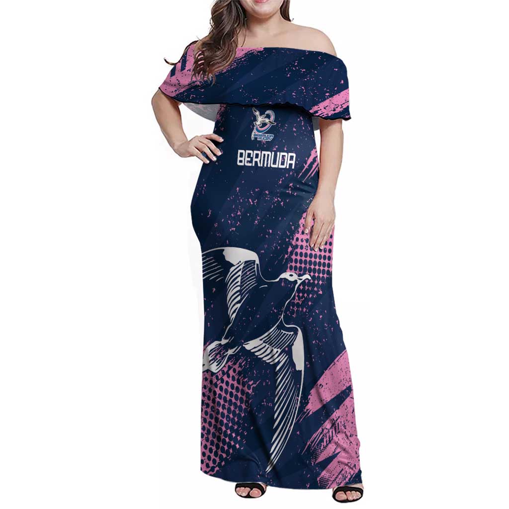 Custom Rugby Bermuda Family Matching Off Shoulder Maxi Dress and Hawaiian Shirt Our Team Go Champions - Wonder Print Shop