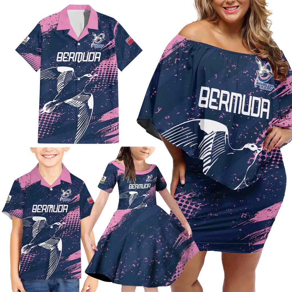 Custom Rugby Bermuda Family Matching Off Shoulder Short Dress and Hawaiian Shirt Our Team Go Champions - Wonder Print Shop