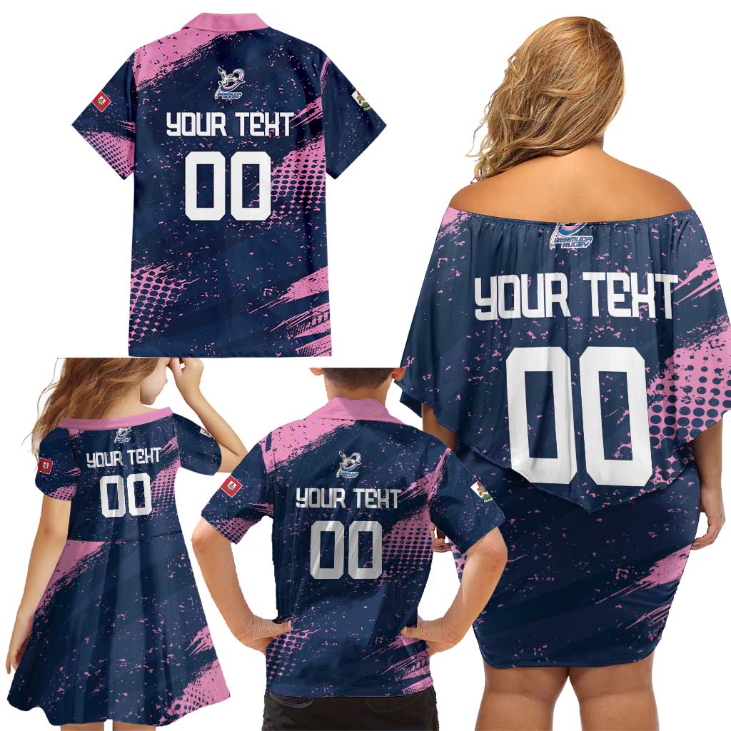 Custom Rugby Bermuda Family Matching Off Shoulder Short Dress and Hawaiian Shirt Our Team Go Champions - Wonder Print Shop