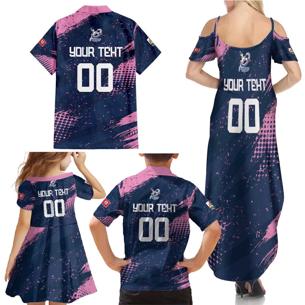 Custom Rugby Bermuda Family Matching Summer Maxi Dress and Hawaiian Shirt Our Team Go Champions - Wonder Print Shop