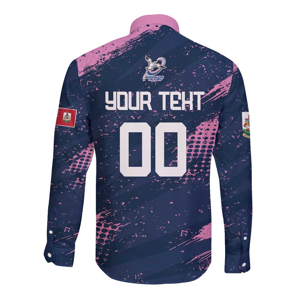 Custom Rugby Bermuda Long Sleeve Button Shirt Our Team Go Champions - Wonder Print Shop