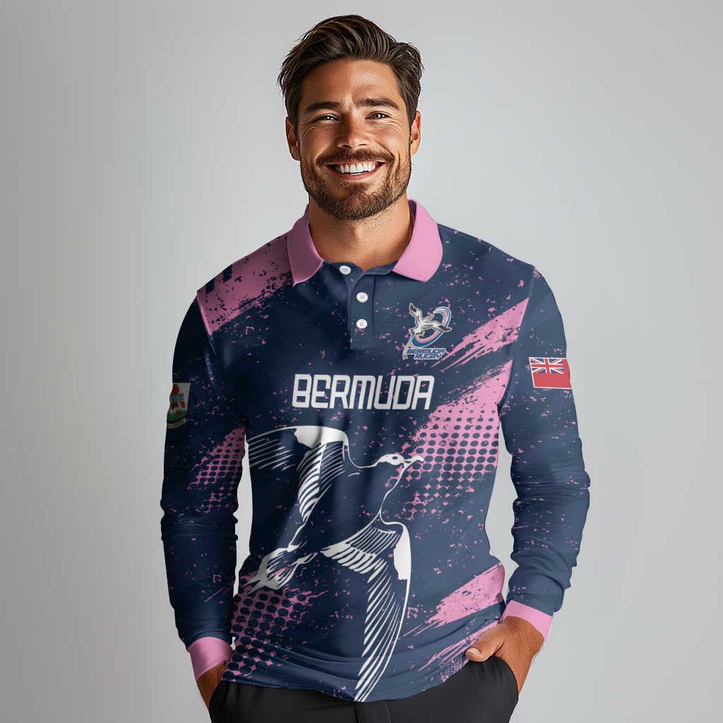 Custom Rugby Bermuda Long Sleeve Polo Shirt Our Team Go Champions - Wonder Print Shop