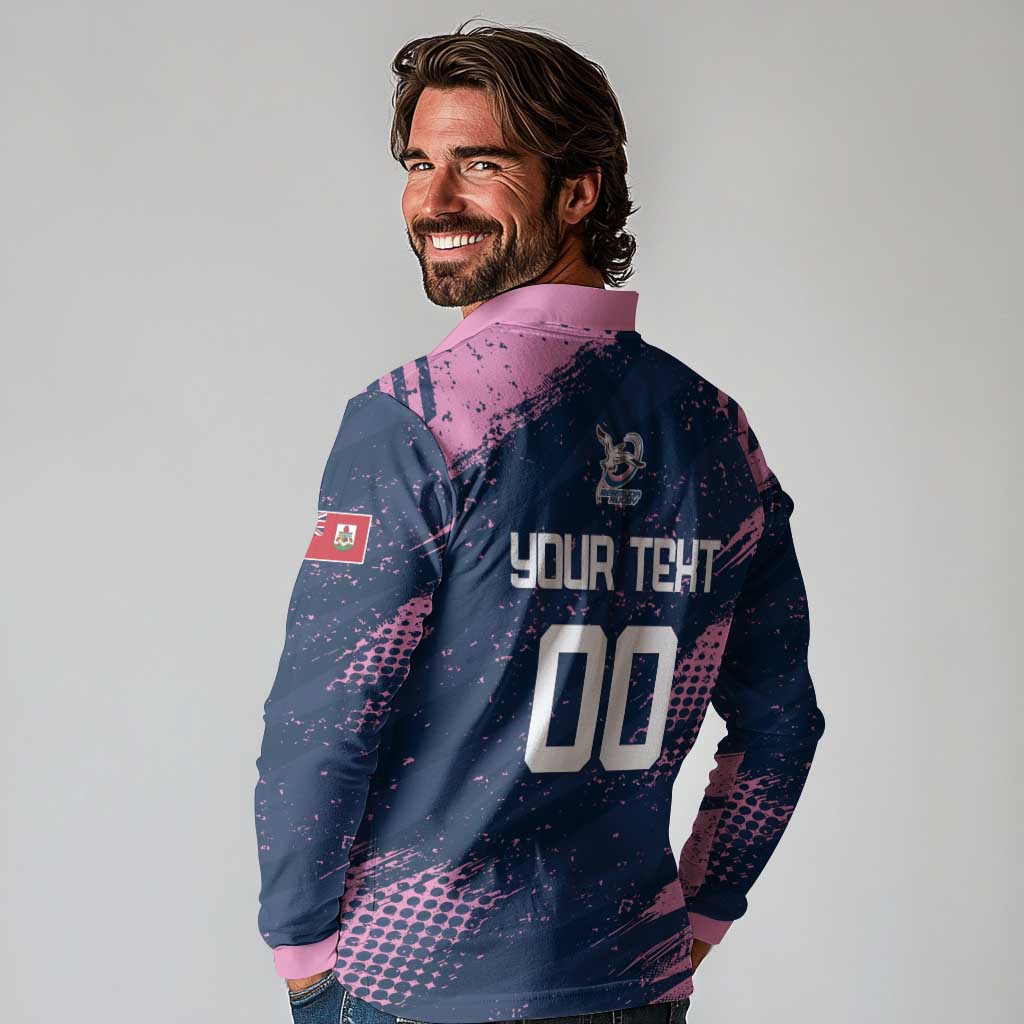 Custom Rugby Bermuda Long Sleeve Polo Shirt Our Team Go Champions - Wonder Print Shop