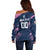 Custom Rugby Bermuda Off Shoulder Sweater Our Team Go Champions - Wonder Print Shop