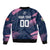 Custom Rugby Bermuda Sleeve Zip Bomber Jacket Our Team Go Champions - Wonder Print Shop