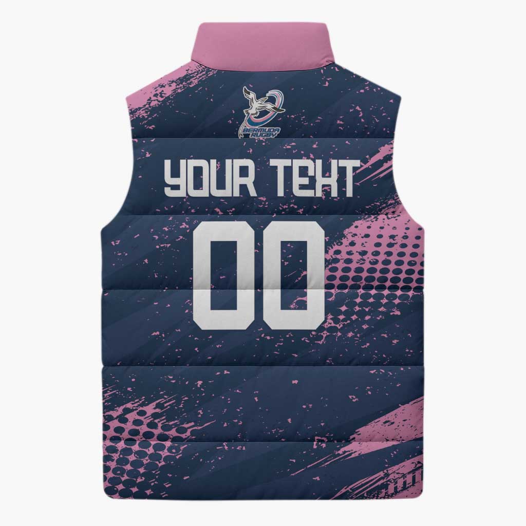 Custom Rugby Bermuda Sleeveless Puffer Jacket Our Team Go Champions - Wonder Print Shop