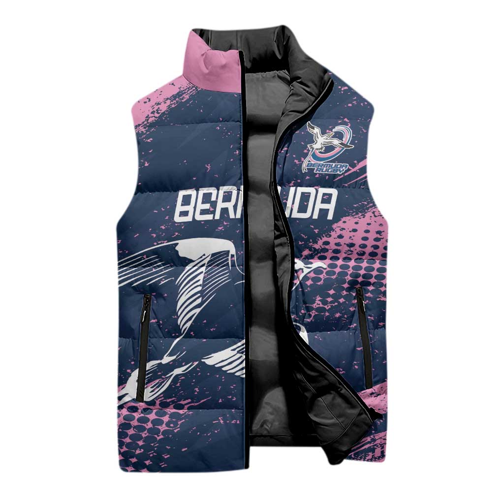 Custom Rugby Bermuda Sleeveless Puffer Jacket Our Team Go Champions - Wonder Print Shop