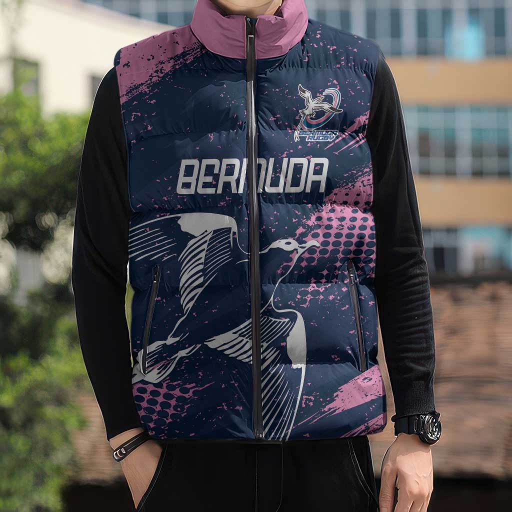 Custom Rugby Bermuda Sleeveless Puffer Jacket Our Team Go Champions - Wonder Print Shop