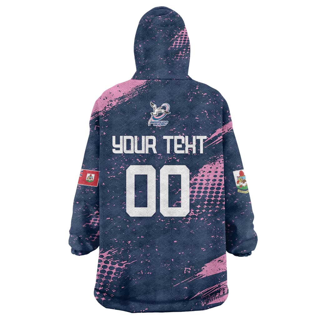 Custom Rugby Bermuda Wearable Blanket Hoodie Our Team Go Champions - Wonder Print Shop