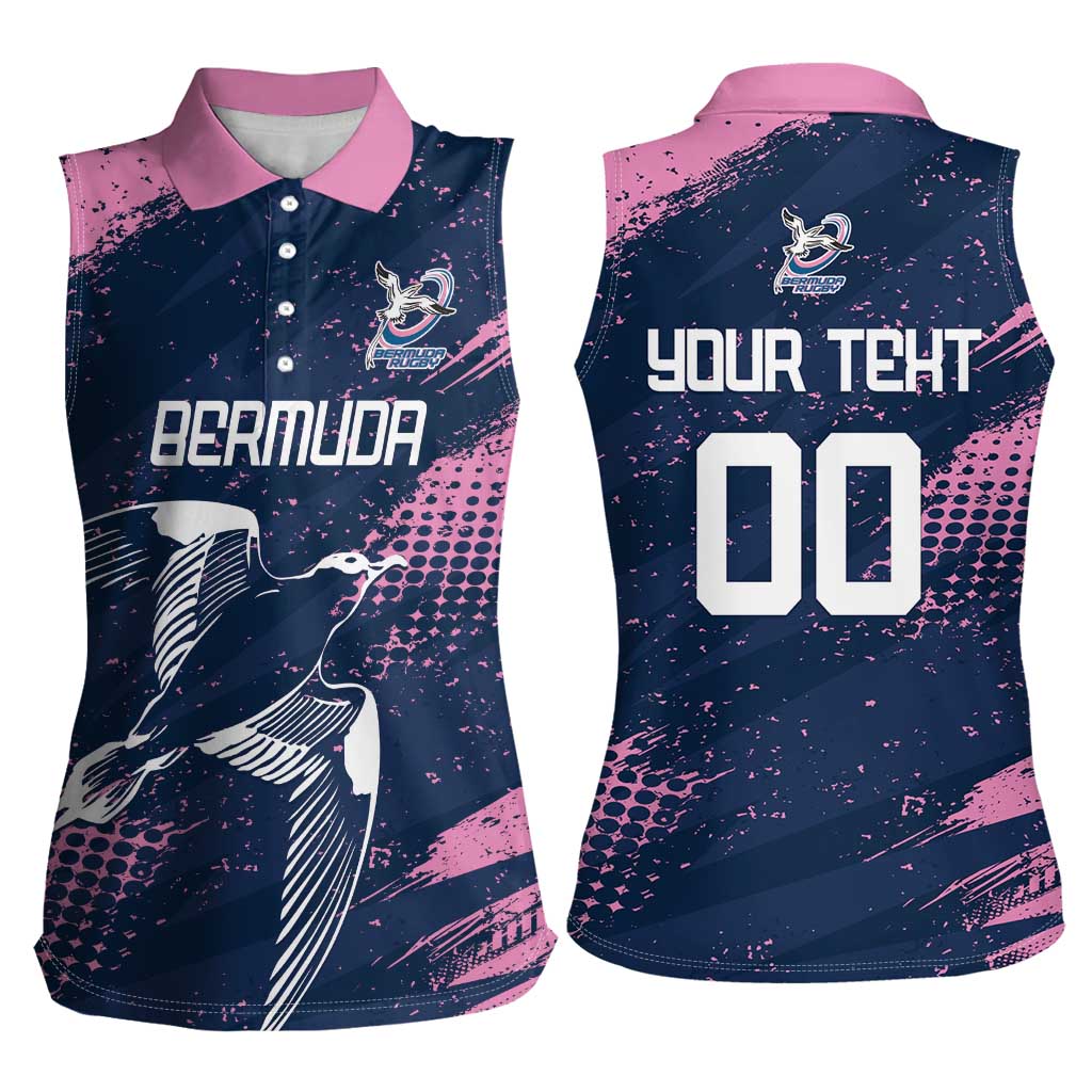 Custom Rugby Bermuda Women Sleeveless Polo Shirt Our Team Go Champions - Wonder Print Shop