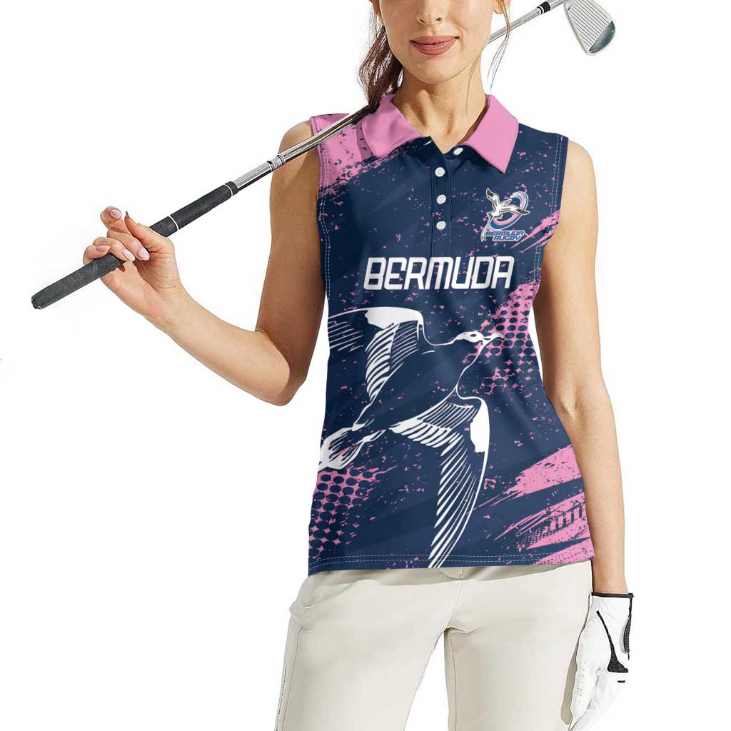 Custom Rugby Bermuda Women Sleeveless Polo Shirt Our Team Go Champions - Wonder Print Shop