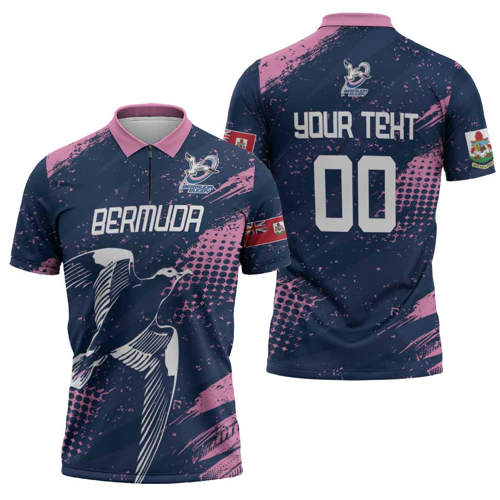 Custom Rugby Bermuda Zipper Polo Shirt Our Team Go Champions - Wonder Print Shop
