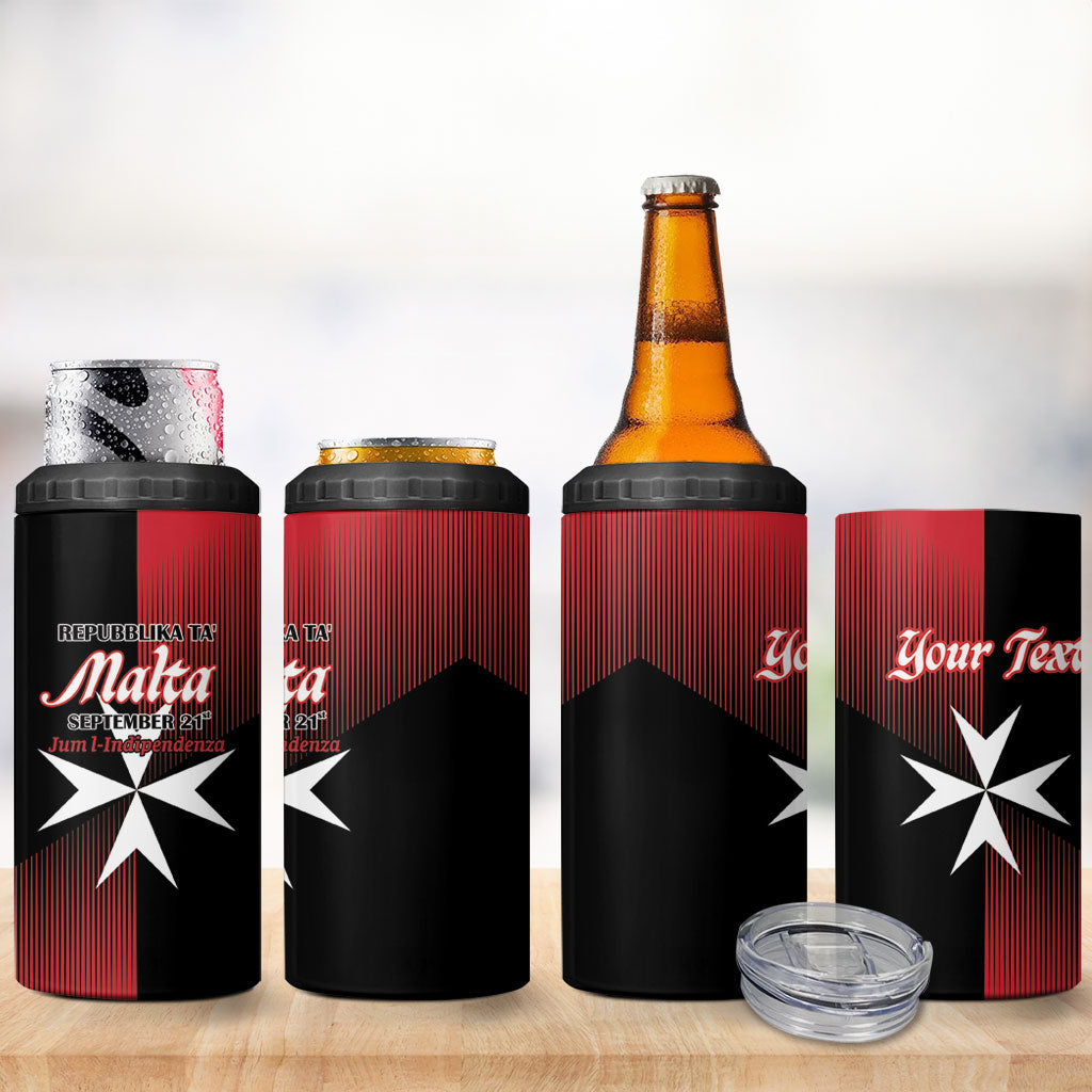 Personalised Malta Jum l-Indipendenza 4 in 1 Can Cooler Tumbler September 21st
